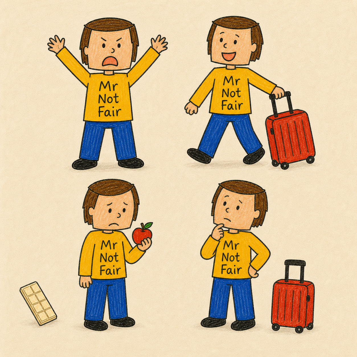 Mr. Not-Fair character expressions