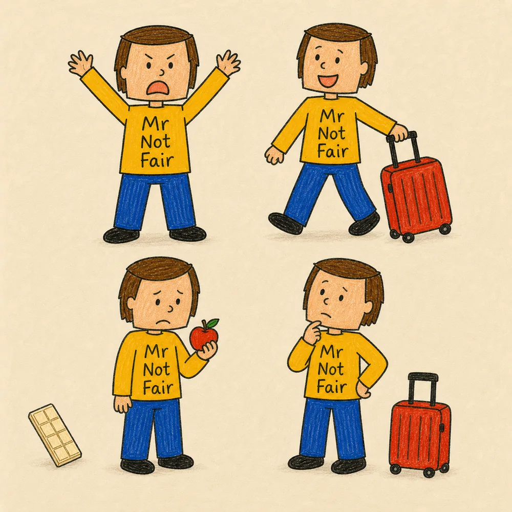 Mr. Not-Fair character expressions